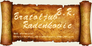 Bratoljub Radenković vizit kartica
